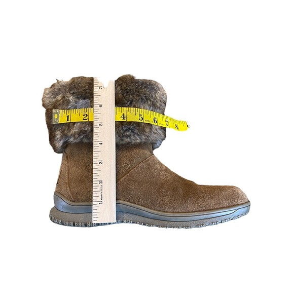 Minnetonka Ankle Winter Boots Women's Size 8 Brown Suede Faux Fur Trim Comfort - Picture 6 of 16